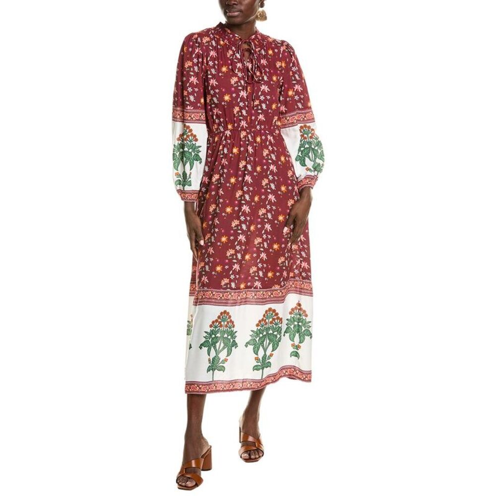 Garrie B Womens  Smocked Maxi Dress, Red